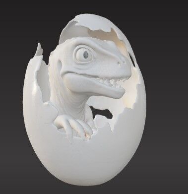 Hatching Baby Dinosaur Unique Design Pendants 3D print model_1