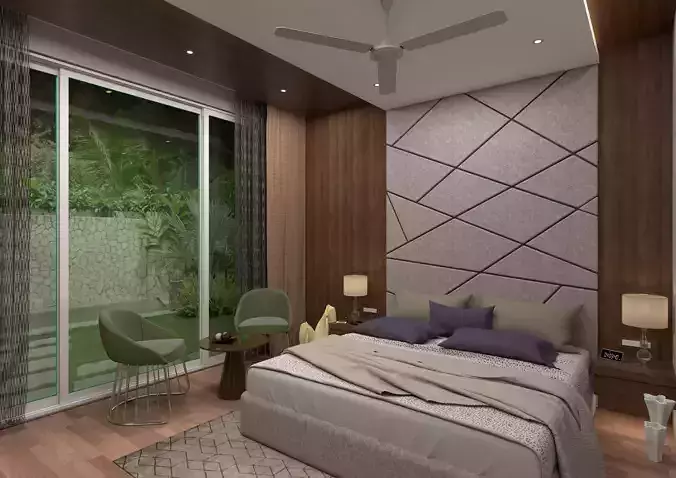 MODERN BEDROOM SKETCHUP VRAY SCENE DS001
