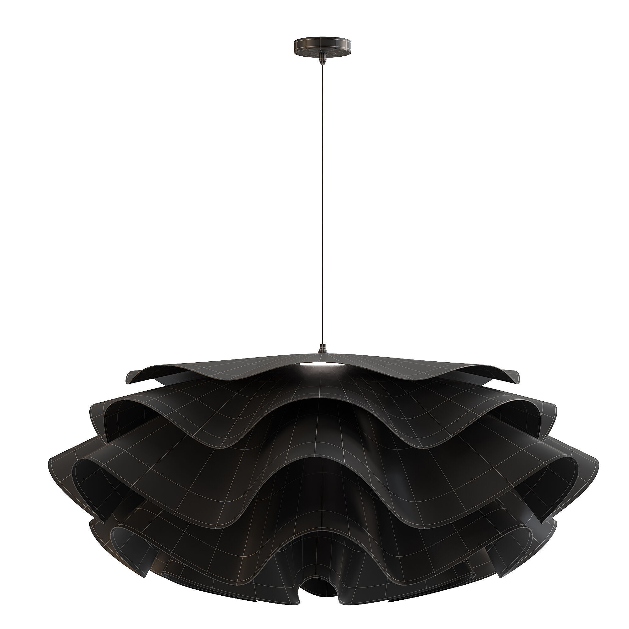 Modern White Pendant 3D model_1