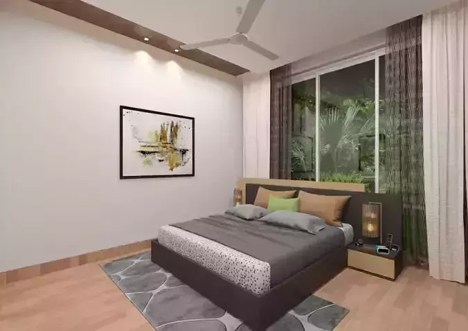 MODERN BEDROOM SKETCHUP VRAY SCENE DS002