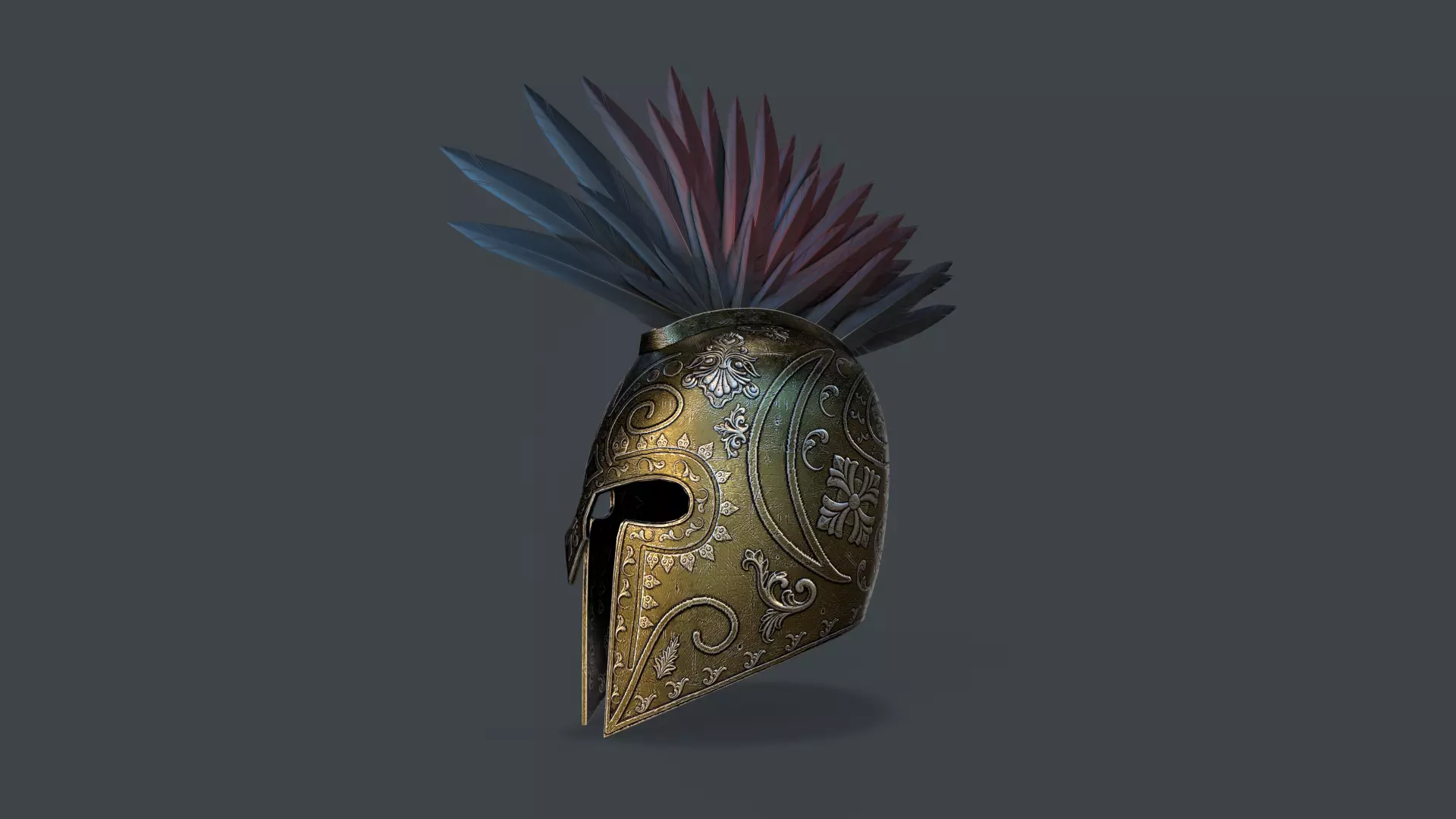 Gladiator Helmet Game Ready Lowpoly Free low-poly 3D model