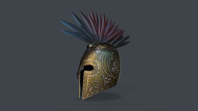 Gladiator Helmet Game Ready Lowpoly Free low-poly 3D model