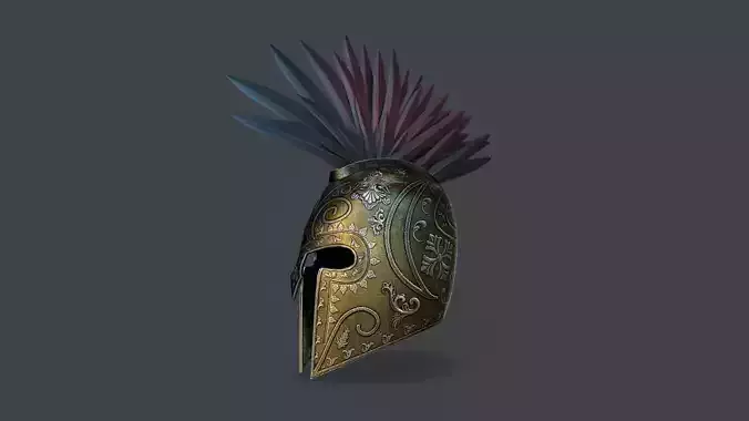 Gladiator Helmet Game Ready Lowpoly