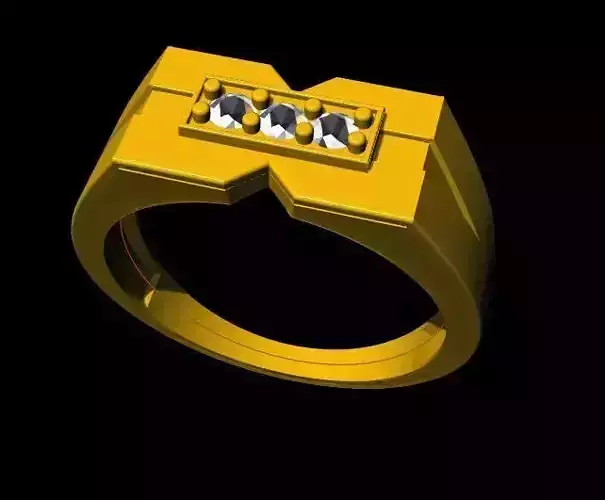 men diamond ring 3dm file 3D print model
