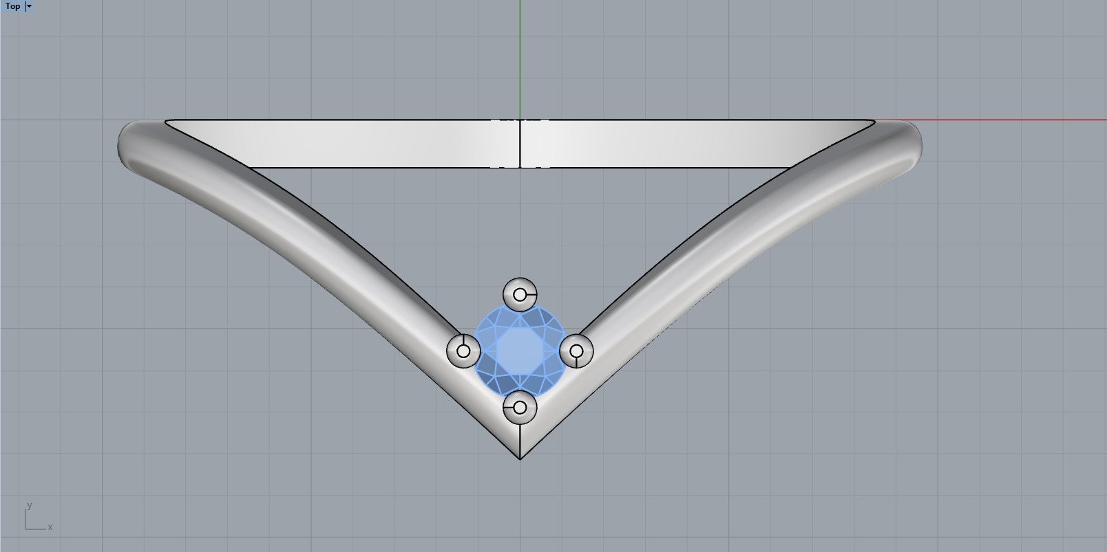 Lightweigt ring with gem model 1110 3D print model_5