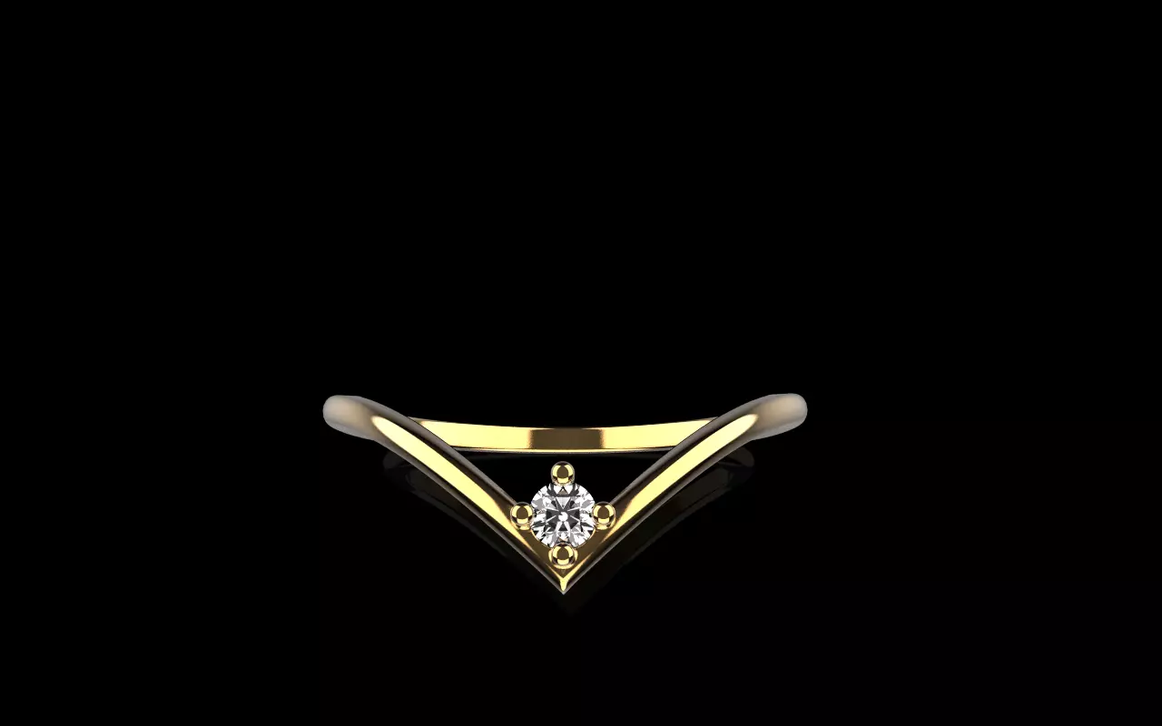 Lightweigt ring with gem model 1110 3D print model_0