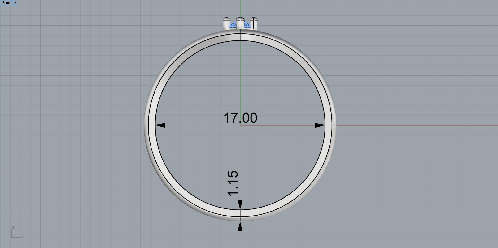 Lightweigt ring with gem model 1110 3D print model_6