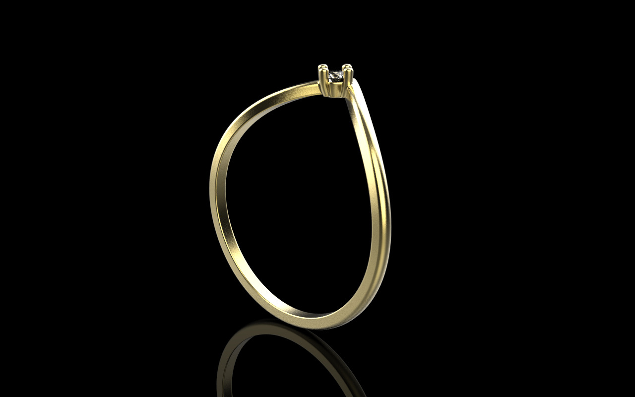 Lightweigt ring with gem model 1110 3D print model_26