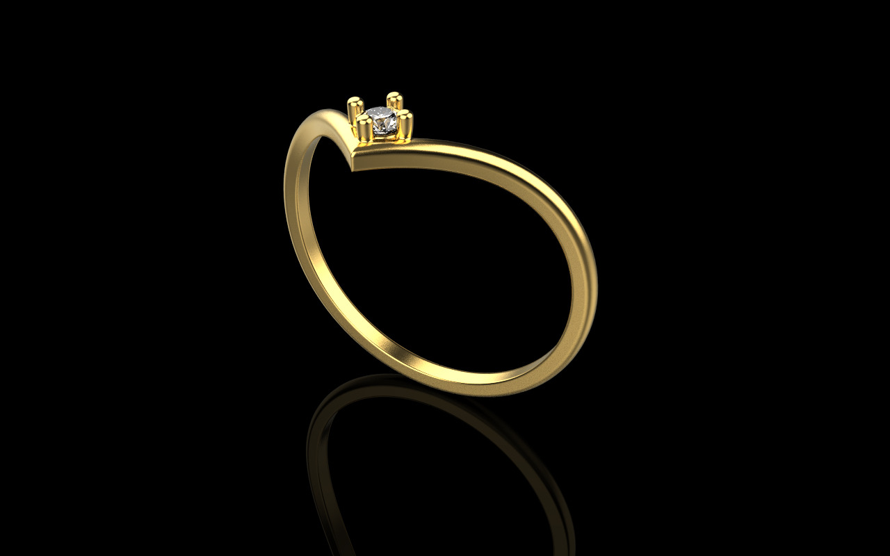 Lightweigt ring with gem model 1110 3D print model_15