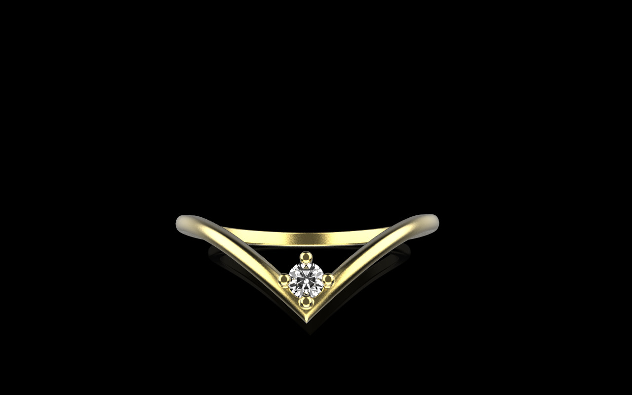 Lightweigt ring with gem model 1110 3D print model_11