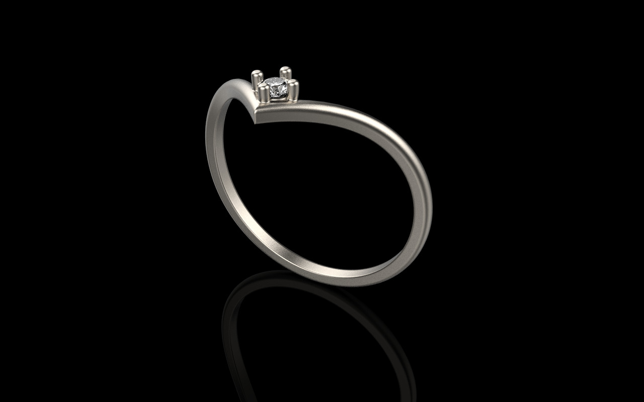 Lightweigt ring with gem model 1110 3D print model_17