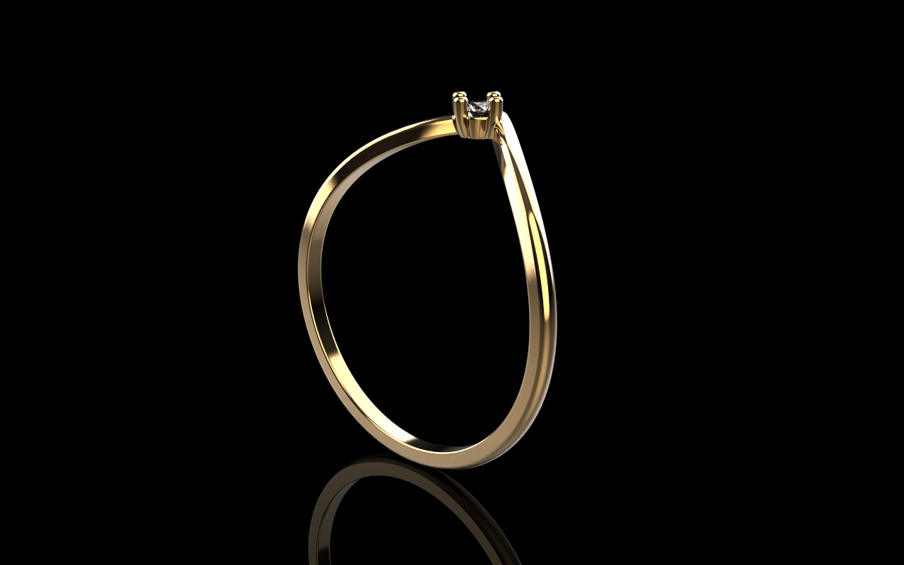 Lightweigt ring with gem model 1110 3D print model_27