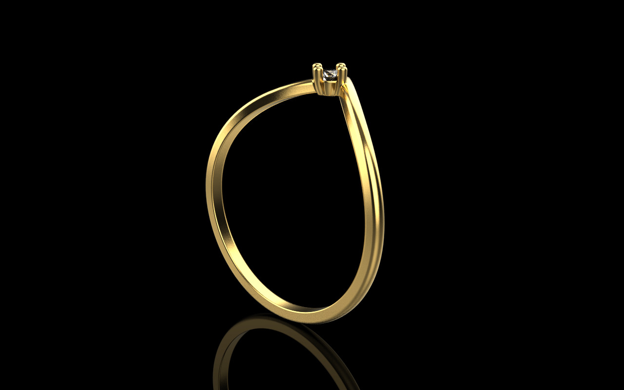 Lightweigt ring with gem model 1110 3D print model_25