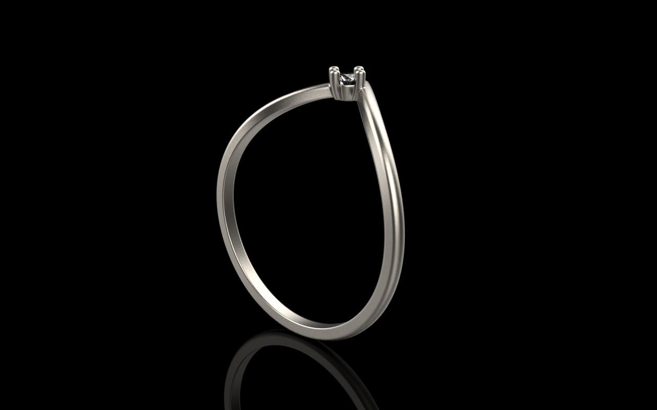 Lightweigt ring with gem model 1110 3D print model_28