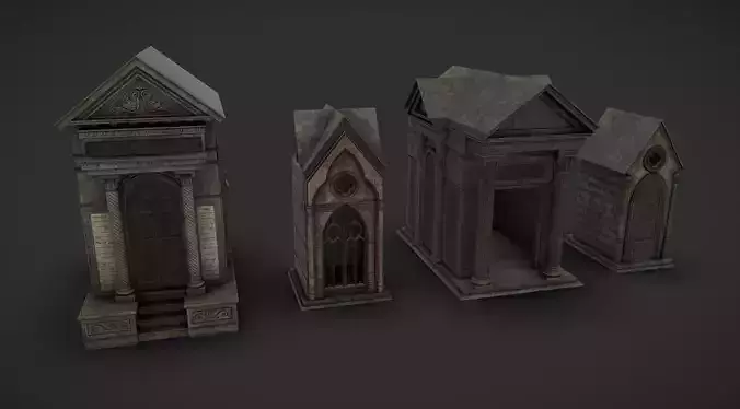 Crypts 07-10 Low-poly 3D model