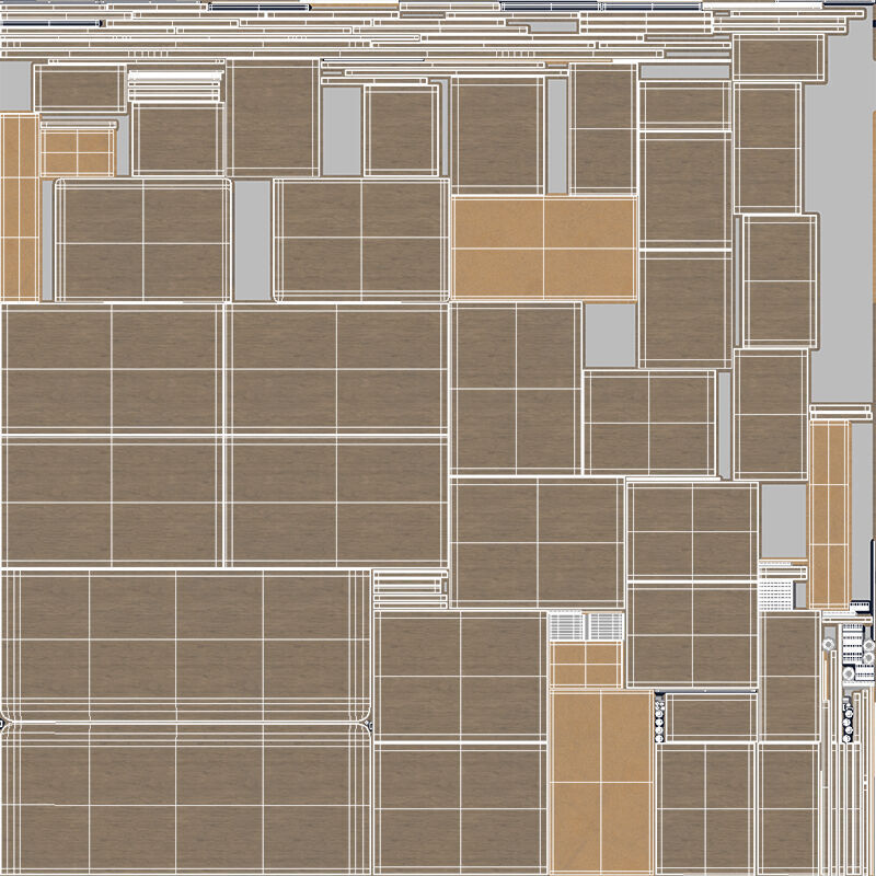 Computer Desk Low-poly 3D model_7