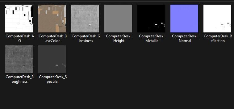 Computer Desk Low-poly 3D model_8