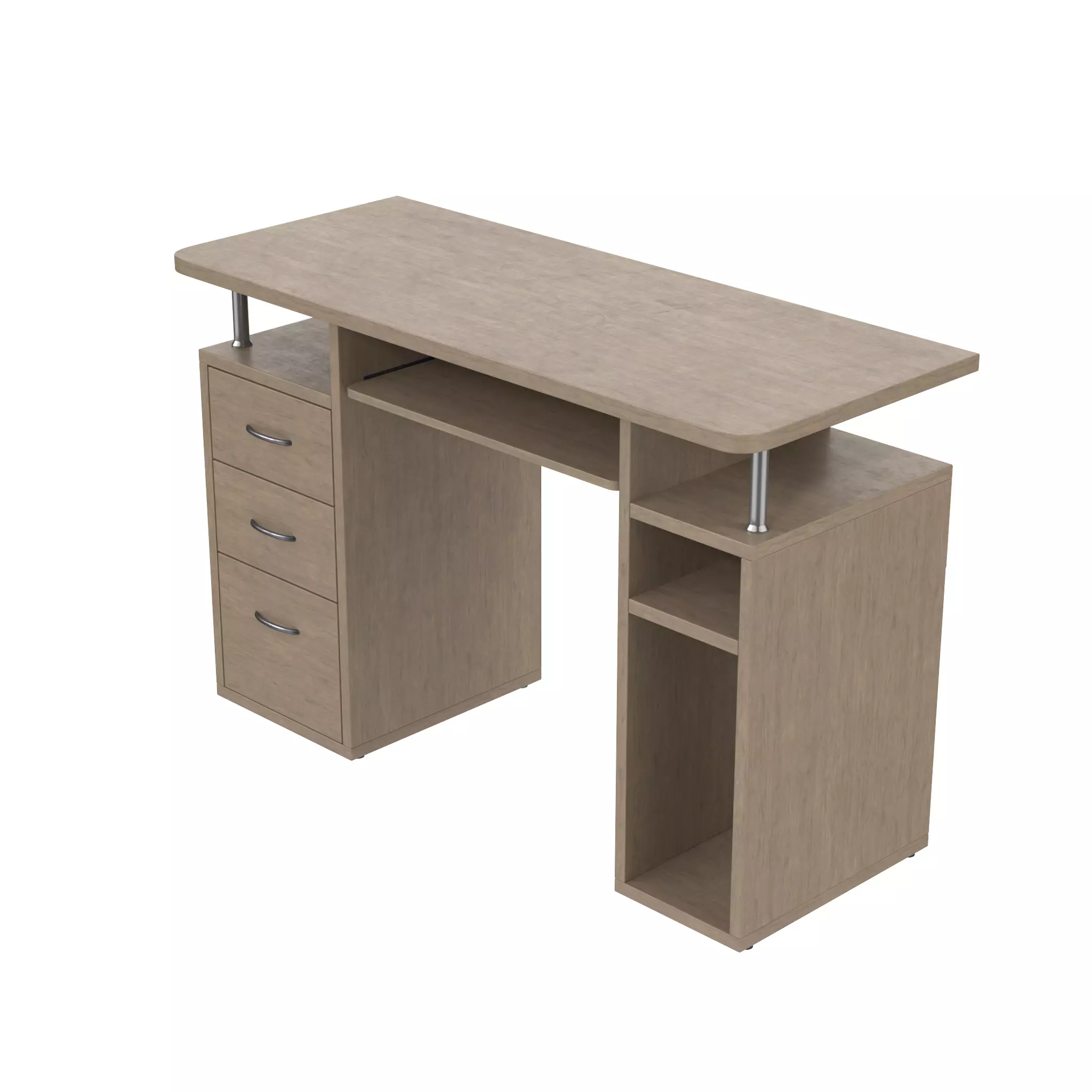 Computer Desk Low-poly 3D model_0