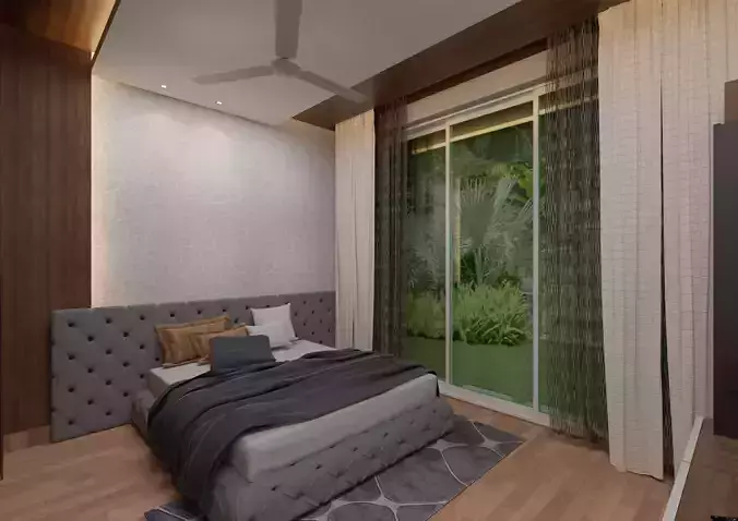 MODERN BEDROOM SKETCHUP SCENE DS003