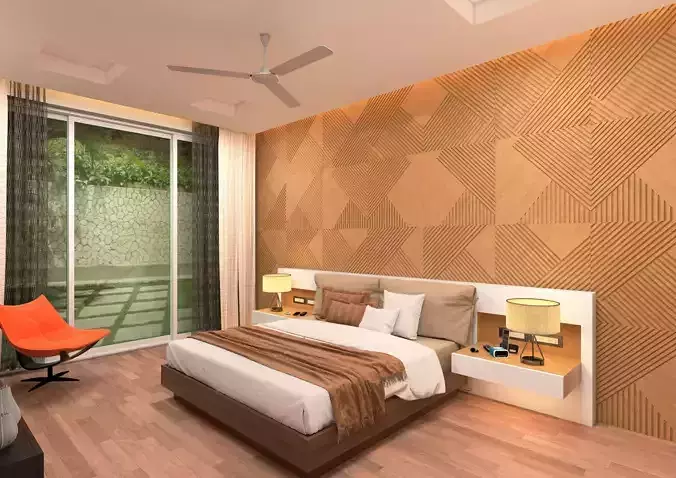 MODERN BEDROOM SKETCHUP VRAY SCENE DS004