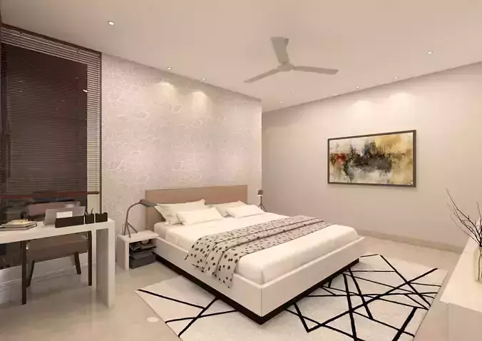 MODERN BEDROOM OPTIONS SKETCHUP VRAY SCENE DS001