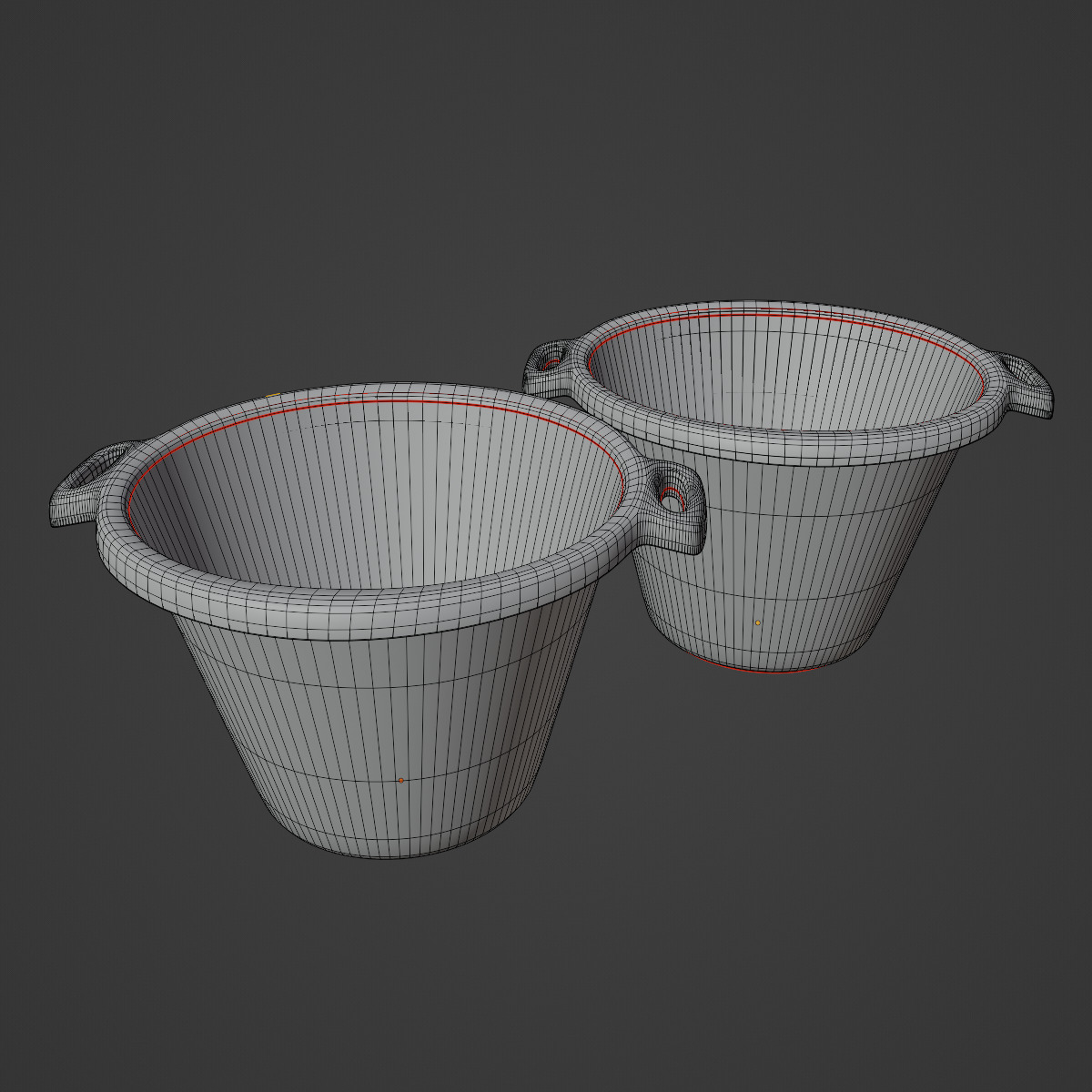 Plastic Basin with Holder Set 3D model_38