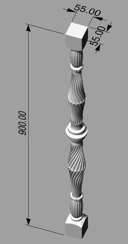 Wood Baluster 7 3D print model_6