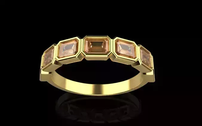 Bezel set emerald ring model 132 3D print model