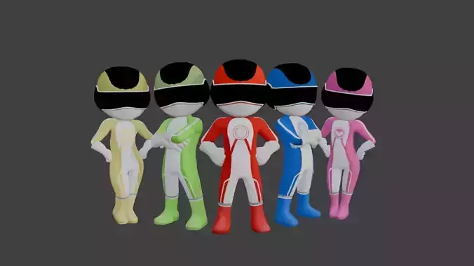 Cute Chibi Power Ranger - Animated
