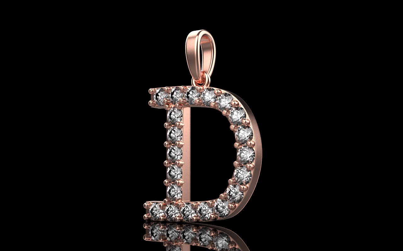 Initial D pendant You can order any letter 3D print model_23