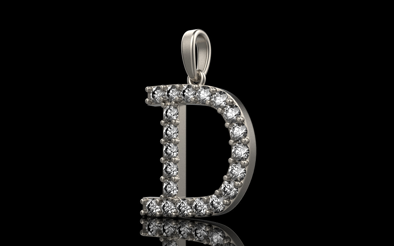 Initial D pendant You can order any letter 3D print model_22