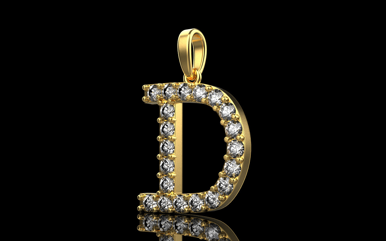 Initial D pendant You can order any letter 3D print model_19