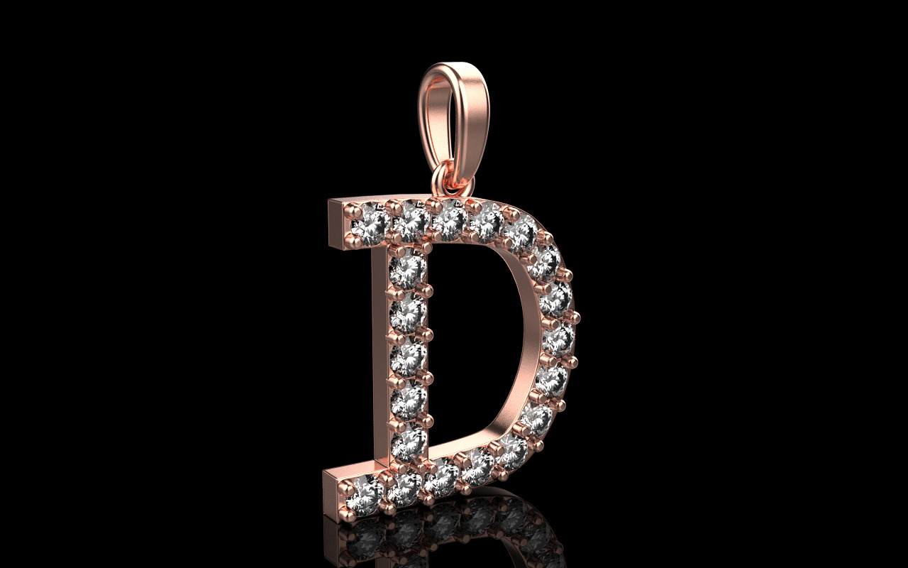 Initial D pendant You can order any letter 3D print model_17