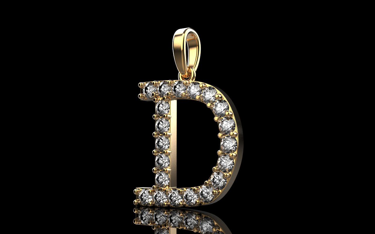 Initial D pendant You can order any letter 3D print model_21