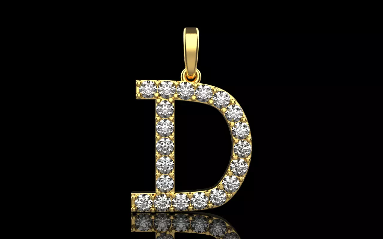 Initial D pendant You can order any letter 3D print model_0