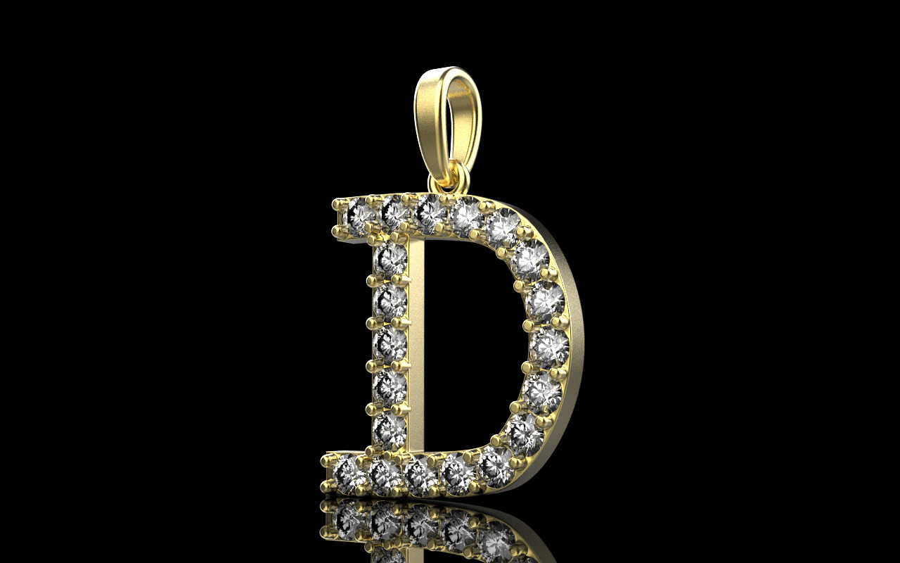 Initial D pendant You can order any letter 3D print model_20