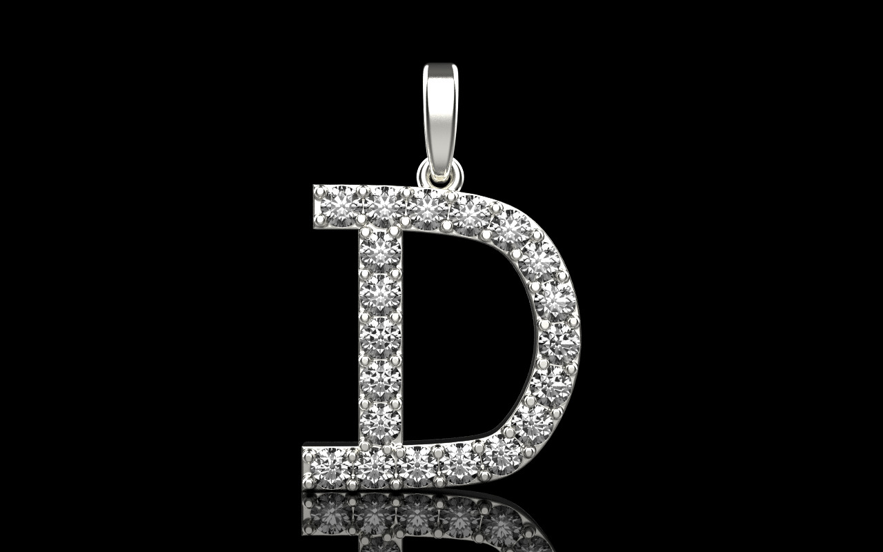 Initial D pendant You can order any letter 3D print model_13