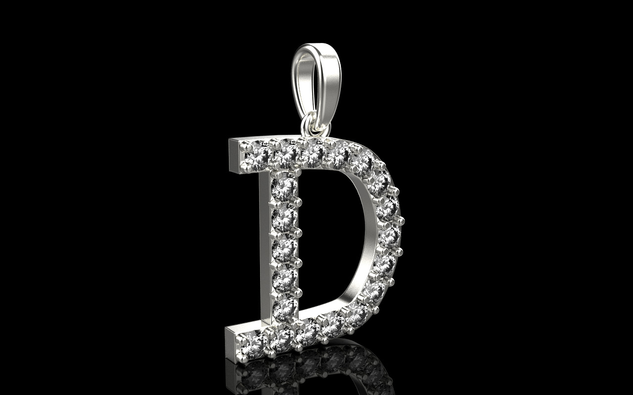 Initial D pendant You can order any letter 3D print model_1