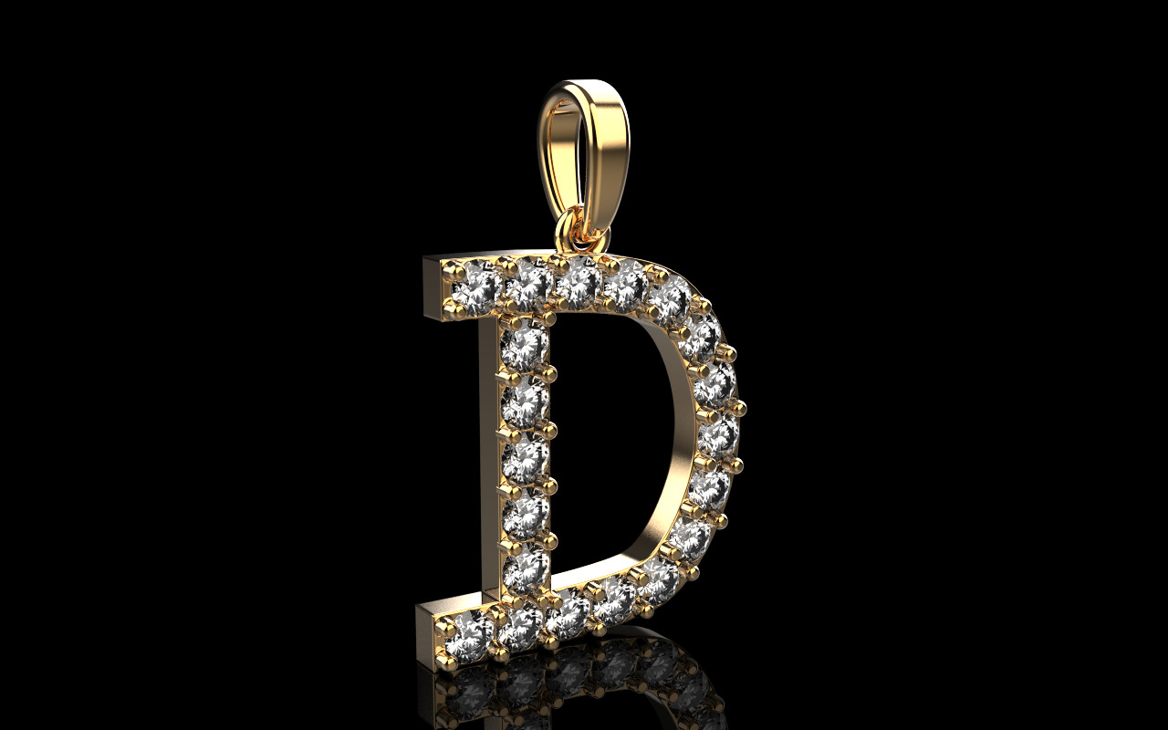 Initial D pendant You can order any letter 3D print model_15