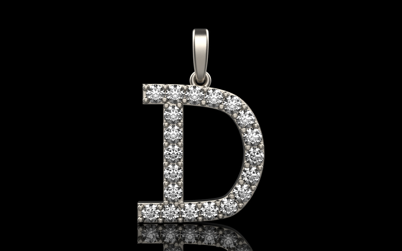 Initial D pendant You can order any letter 3D print model_11