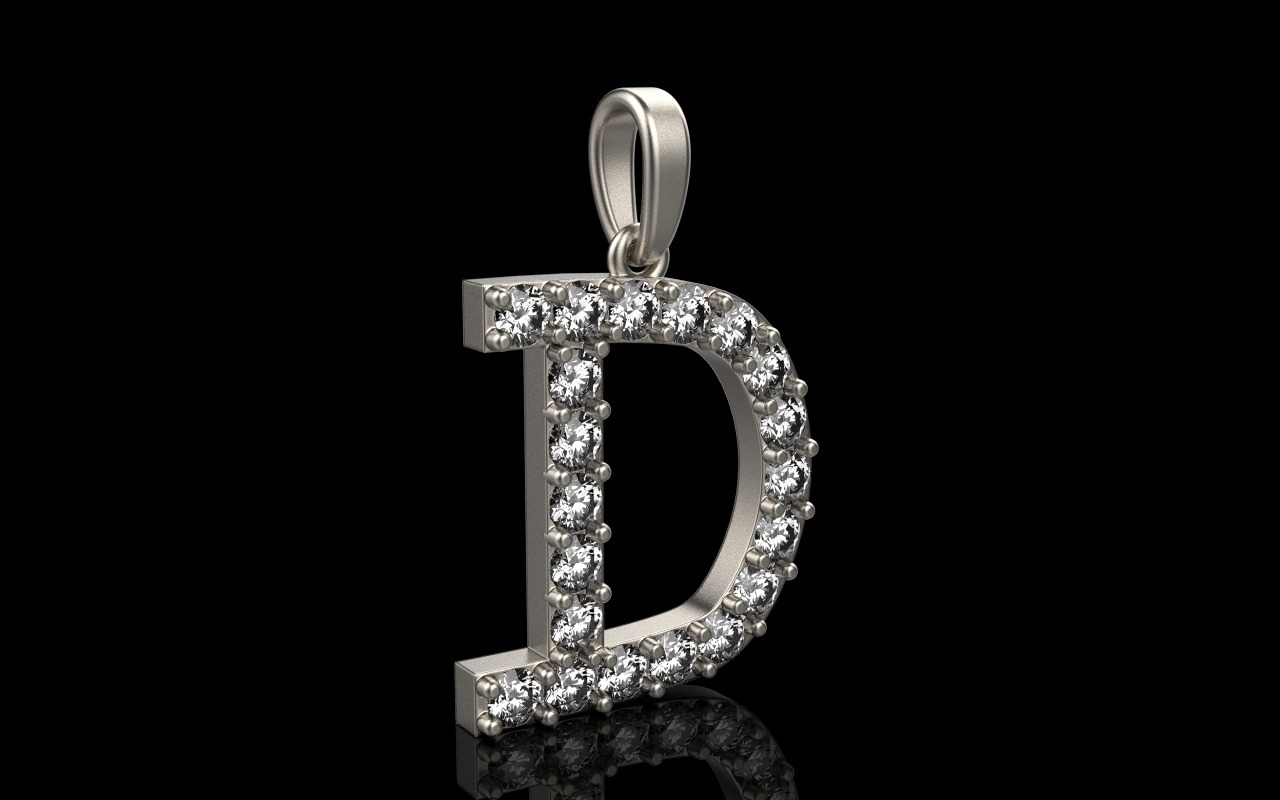 Initial D pendant You can order any letter 3D print model_16