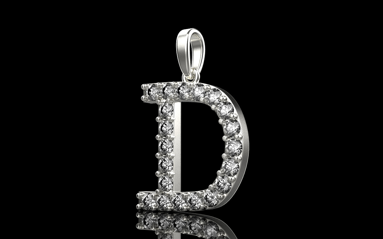 Initial D pendant You can order any letter 3D print model_24