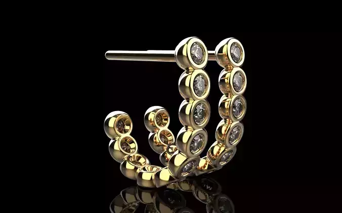 Bezel set earrings model 1135