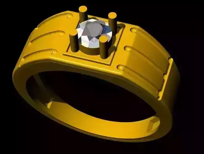 men solitaire ring 3dm file
