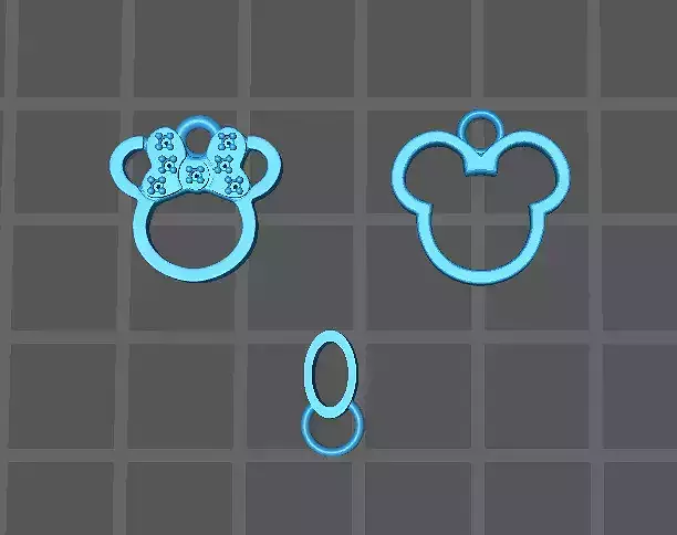 pingente mikey e minie 3D print model