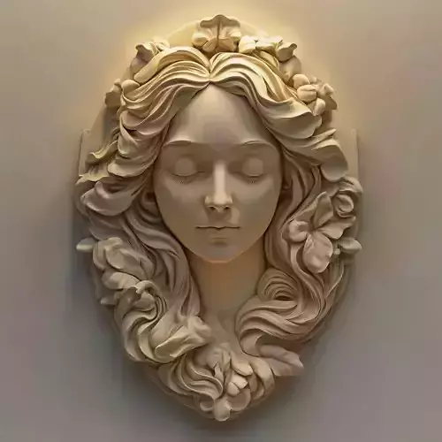 Virgin Mary Bas Relief  Classic Style