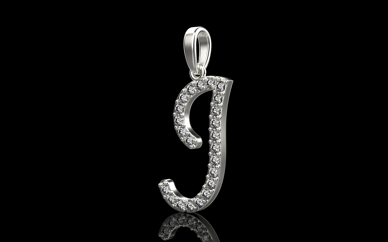 Initial letter J model 1137 3D print model_23