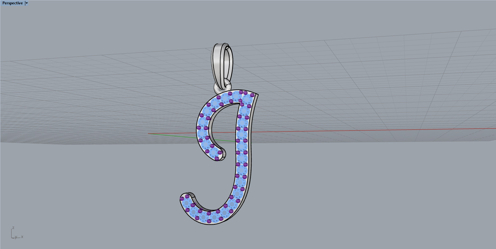 Initial letter J model 1137 3D print model_8