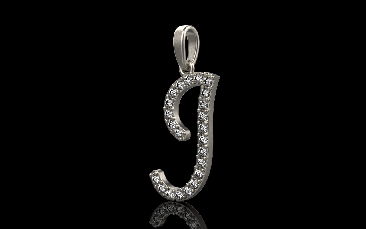 Initial letter J model 1137 3D print model_21