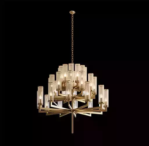 Classic gold chandelier 3d model